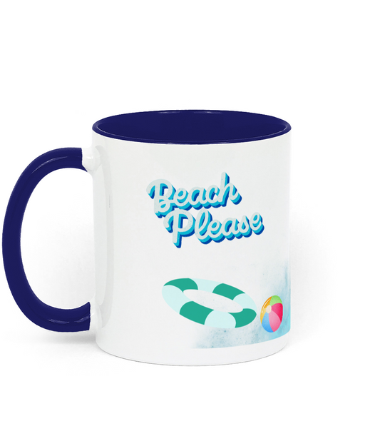 Two Toned Ceramic Mug Beach Please